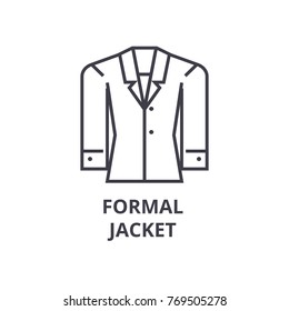 formal jacket line icon, outline sign, linear symbol, vector, flat illustration