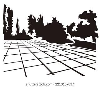 Composición de paisaje formal. Grabación de imágenes del área del parque