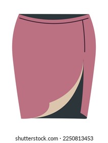 Formal long skirt for work, isolated clothes for women. Strict and classic garment for ladies, girls elegant summer apparel. Piece of clothing, fashion and design collection. Vector in flat style