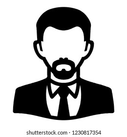 Formal Man Avatar Icon.