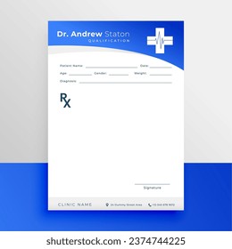 formal medical prescription pad flyer for medicines and pills vector