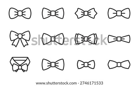 Formal Necktie Bow Tie Vector Icons
