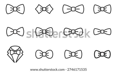 Formal Necktie Bow Tie Vector Icons
