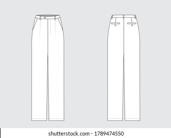 pantalones formales, boceto plano, vector