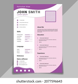 formal professional job cv template design.