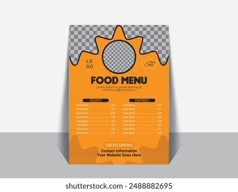 Formal Restaurant Fast Food Menu Design, or Simple Attractive Food Menu Design Template Layout.
