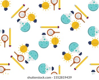 Formal science seamless pattern design, Repeat textile design. Fabric print.