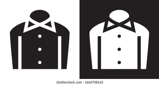 Pantalones formal. Icono de glifo en versión en blanco y negro.