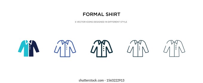 formal shirt icon in different style vector illustration. two colored and black formal shirt vector icons designed in filled, outline, line and stroke style can be used for web, mobile, ui
