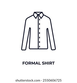 formal shirt outline icon. Linear vector from clothes concept. Thin line formal shirt icon isolated on white background