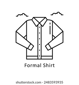 Formal Shirt vector outline Design illustration. Symbol on White background EPS 10 File