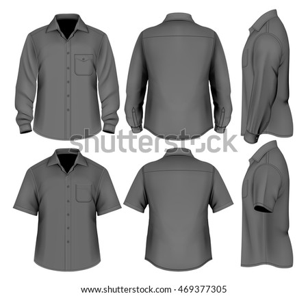 Download Formal Shirts Buttondown Collar Front Back Stock Vector ...