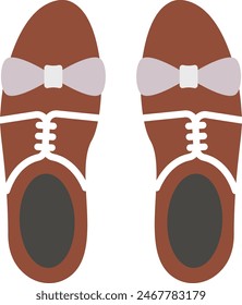 Formal Shoes with bow tie for Uncle Concept, Casual Footwear Sneaker top view Vector Icon Design, Happy Fathers Day Symbol, Dads Gift Elements Sign, Parents Day Stock illustration