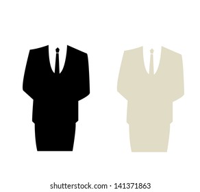 Formal suit  black and cream color