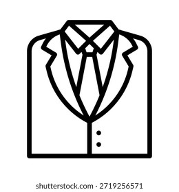 Ilustración vectorial formal del vestido del traje, icono de la moda del estilo de la línea