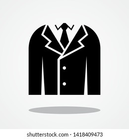 Formal Suit Icon with Gray Shadow