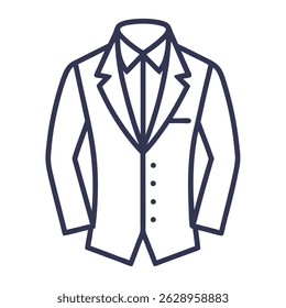  Formal Suit Icon on white background