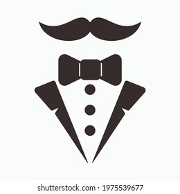 Formal suit with mustache vector template design