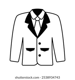 A formal suit, representing the grooms attire for the wedding