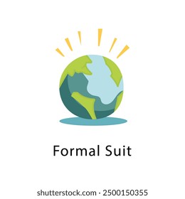 Formal suit Vector Flat Icon Design illustration Symbol on White background EPS 10 File 