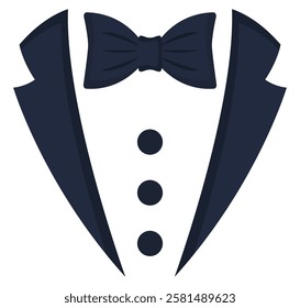 Formal suit vector icon isolated on white background.