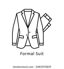 Formal Suit vector outline Design illustration. Symbol on White background EPS 10 File