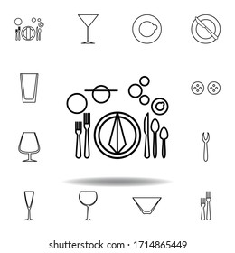 Formal, table etiquette icon. Set can be used for web, logo, mobile app, UI, UX on white background