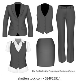 Formal wear for business women. Vector illustration.