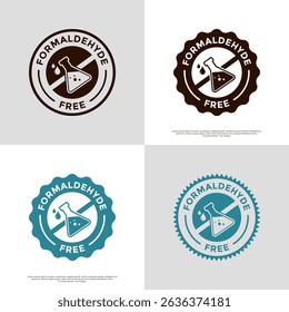  Formaldehyde free badge logo design. Suitable for healthy products logo, bio chemicals icon, packaging label, organic cosmetics pictogram, and farmacy