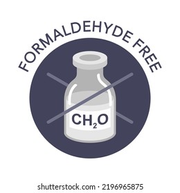 Formaldehyde free color icon - no CH2O compound - pungent-smelling colourless gas svg