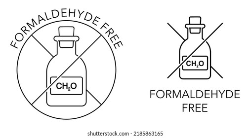 Formaldehyde free pictogram - no CH2O compound - pungent-smelling colourless gas svg