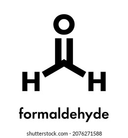 Formaldehyde (methanal) molecule. Important indoor pollutant. Skeletal formula.