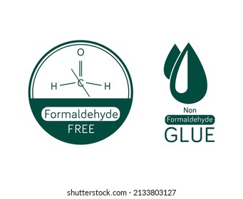 Formaldehyde-free and Formaldehyde glue logo vector illustration 