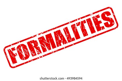 FORMALITIES red stamp text on white
