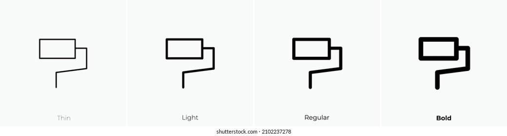 format brush icon. Thin, Light Regular And Bold style design isolated on white background