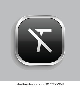 format clear icon design. Glossy Button style rounded rectangle isolated on gray background. Vector illustration