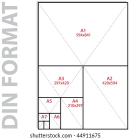 Format din iso, vectorial illustration