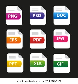 Folder Icon Set Format File Name Stock Vector (Royalty Free) 1630994212 ...
