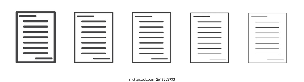 Format icon vector outline set illustration sign