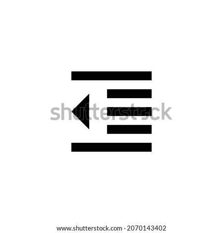 format indent decrease Icon. Flat style design isolated on white background. Vector illustration