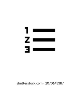 format list numbered Icon. Flat style design isolated on white background. Vector illustration