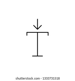 format, spacing, top, text icon. Element of text and sign for mobile concept and web apps icon. Thin line icon for website design and development on white background