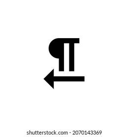 format text direction r to l Icon. Flat style design isolated on white background. Vector illustration