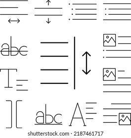 format, text icon in a collection with other items