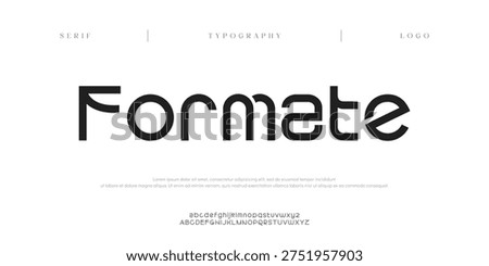 Formate, Creative digital abstract modern urban alphabet fonts. Typography simple sport, technology or fashion digital futuristic creative logo font. vector illustration
