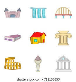 Formation icons set. Cartoon set of 9 formation vector icons for web isolated on white background
