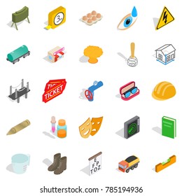 Formation icons set. Isometric set of 25 formation vector icons for web isolated on white background