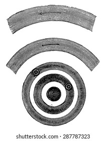 Formation of nebulous origin of planetary rings and condensation, vintage engraved illustration. Earth before man 1886.