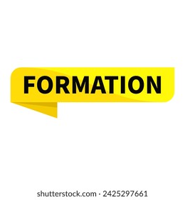 formation Text In Yellow Ribbon Rectangle Shape For Strategy Plan Promotion Information Announcement Business Marketing Social Media
