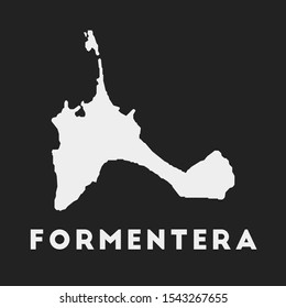 Formentera icon. Island map on dark background. Stylish Formentera map with island name. Vector illustration.